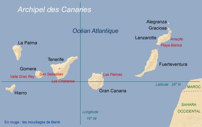 Carte des Canaries